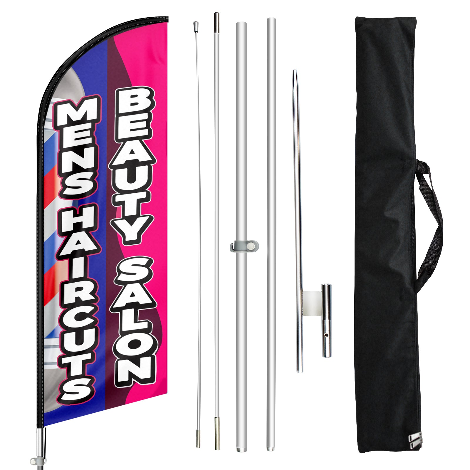 FSFLAG Mens Haircuts Beauty Salon Swooper Flag Feather Flag Pole Kit
