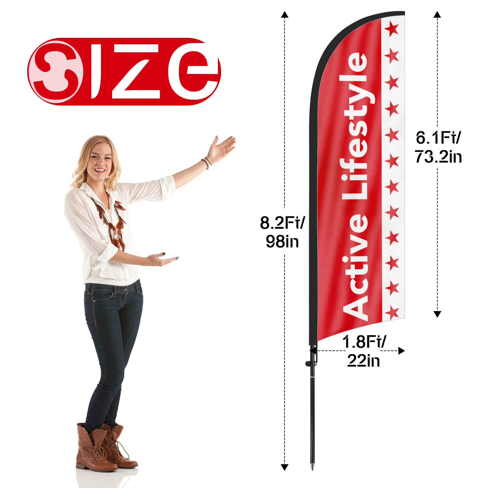 8ft Active Lifestyle Feather Flag Pole Kit