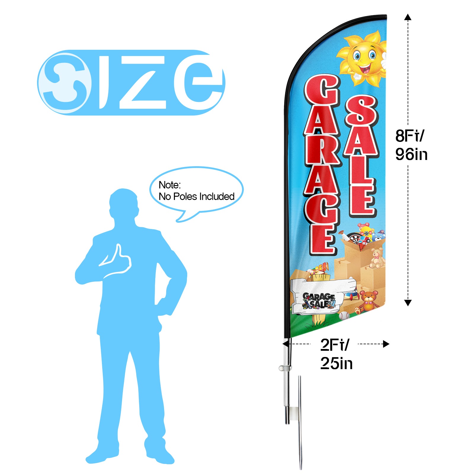 Garage Sale Signs-Garage Sale Feather Flag for Garage Sale Business（Flagpole Not Included）