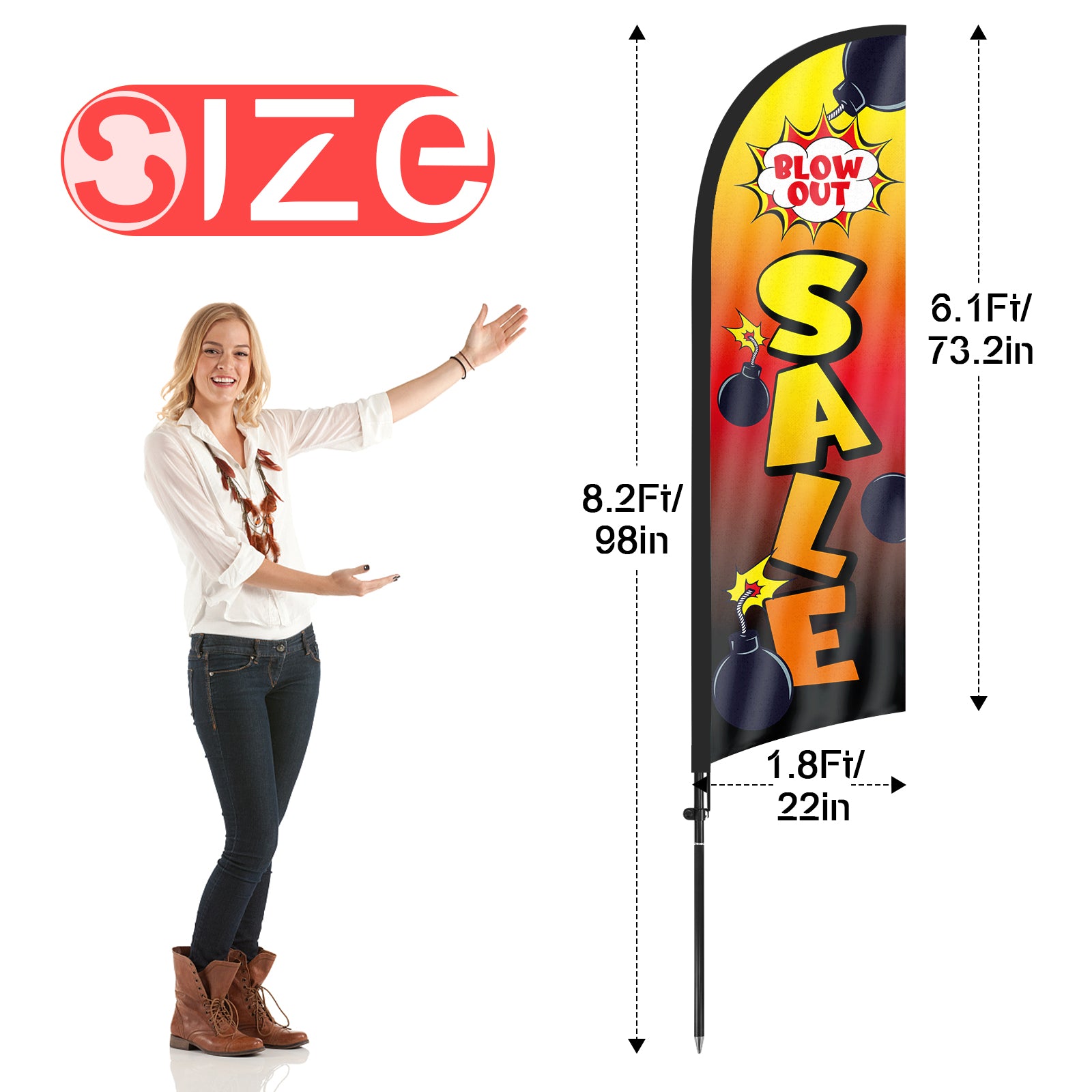 8ft Blowout Sale 01 Feather Flag Pole Kit