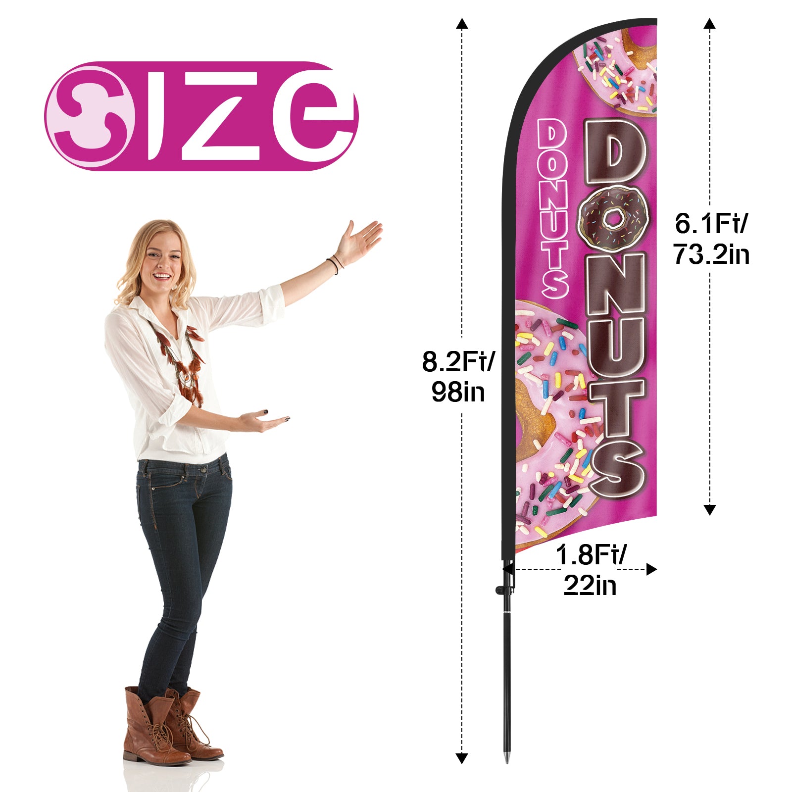 8Ft Donuts 02 Feather Flag Pole Kit