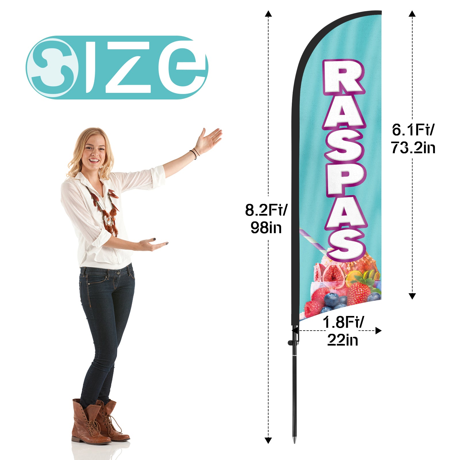 8ft Raspas Feather Flag Pole Kit