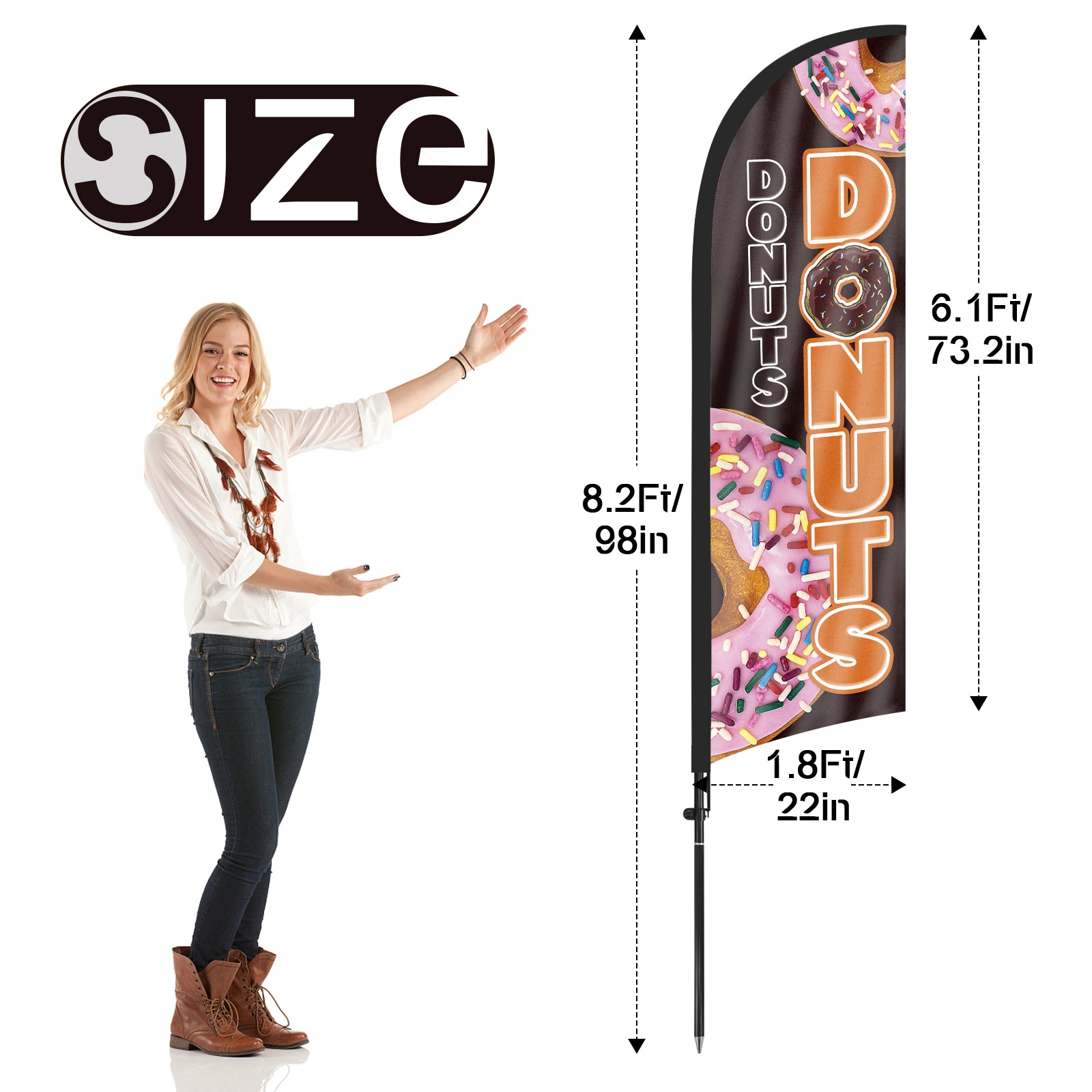 8Ft Donuts 03 Feather Flag Pole Kit