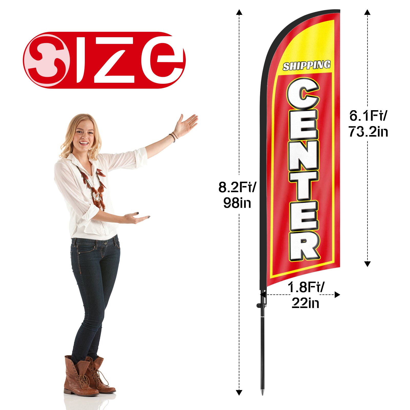 8ft Shipping Center Feather Flag Pole Kit