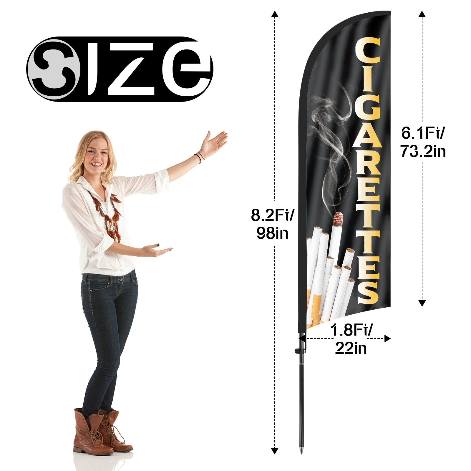 8ft Cigarettes Feather Flag Pole Kit