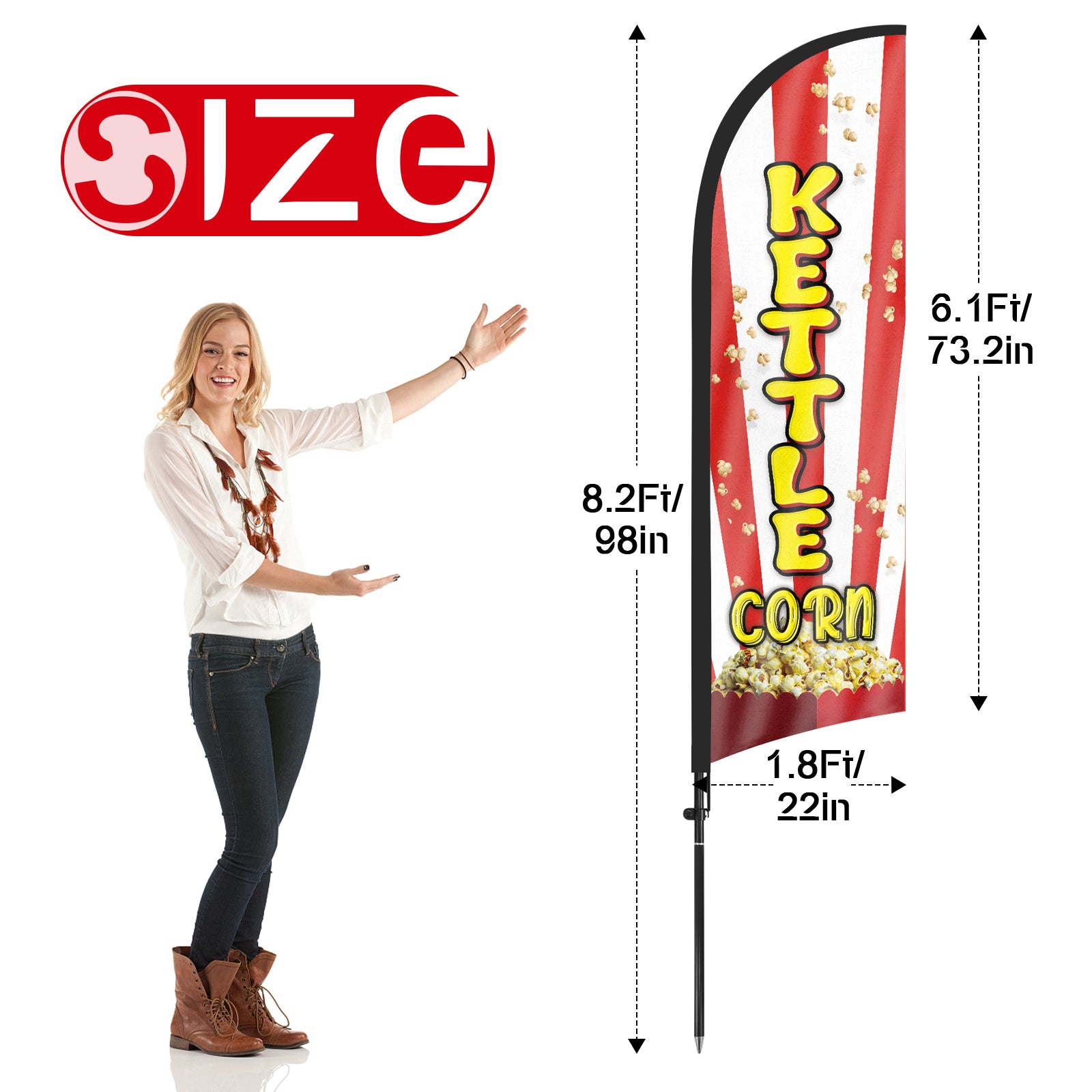 8FT Kettle Corn Feather Flag Pole Kit