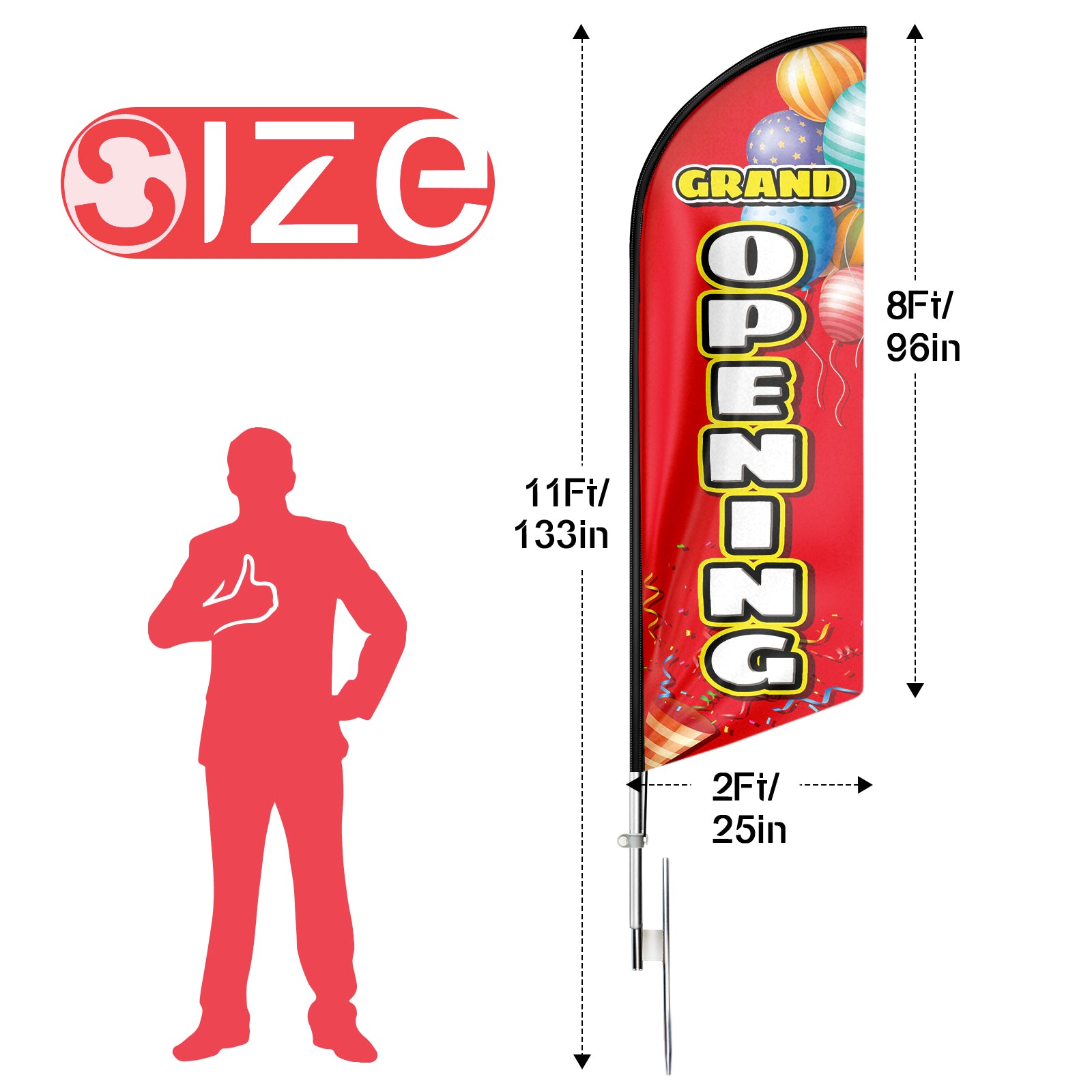 FSFLAG 11FT Grand Opening Sign for Business-feather flag pole kit