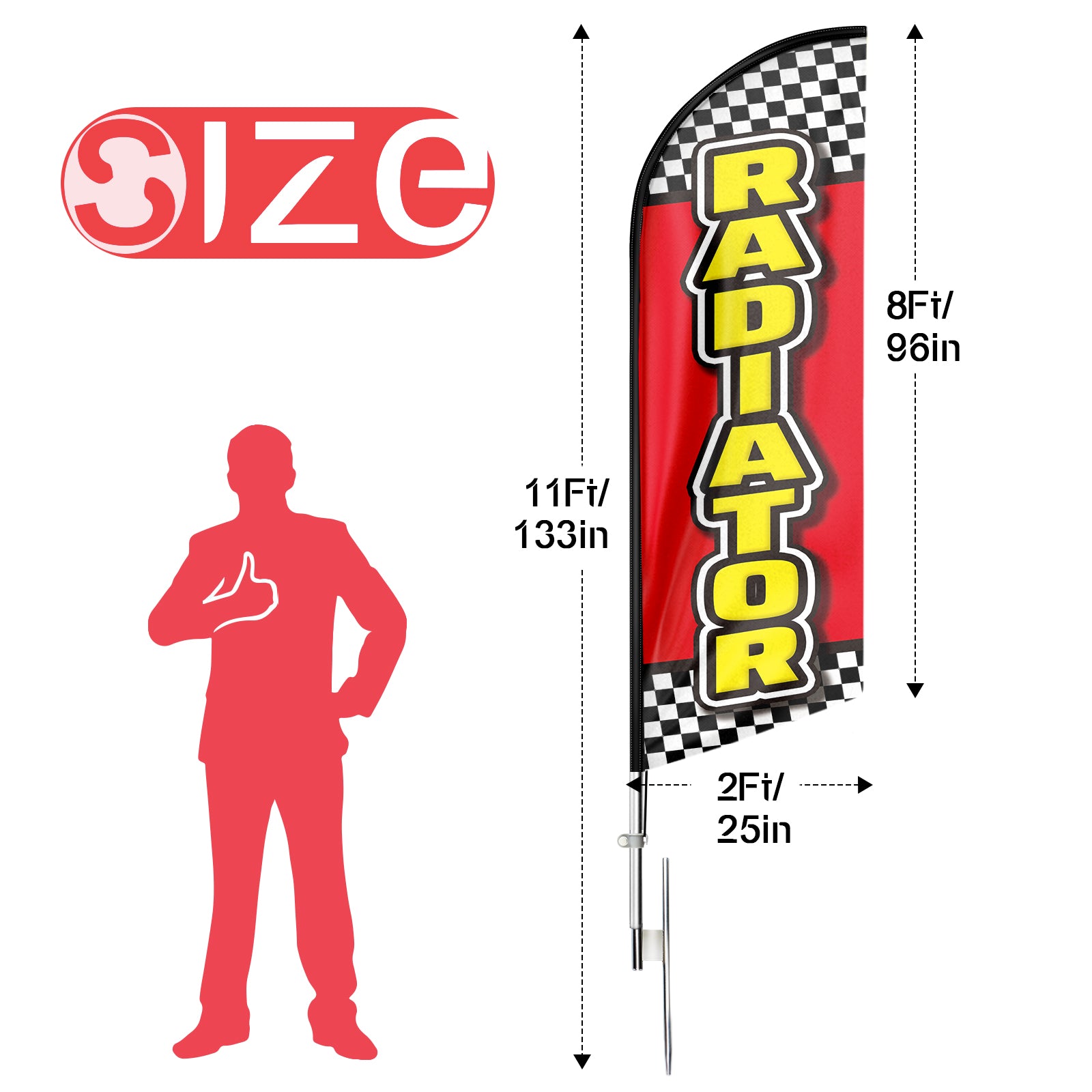 FSFLAG Radiator Swooper Flag Feather Flag Pole Kit