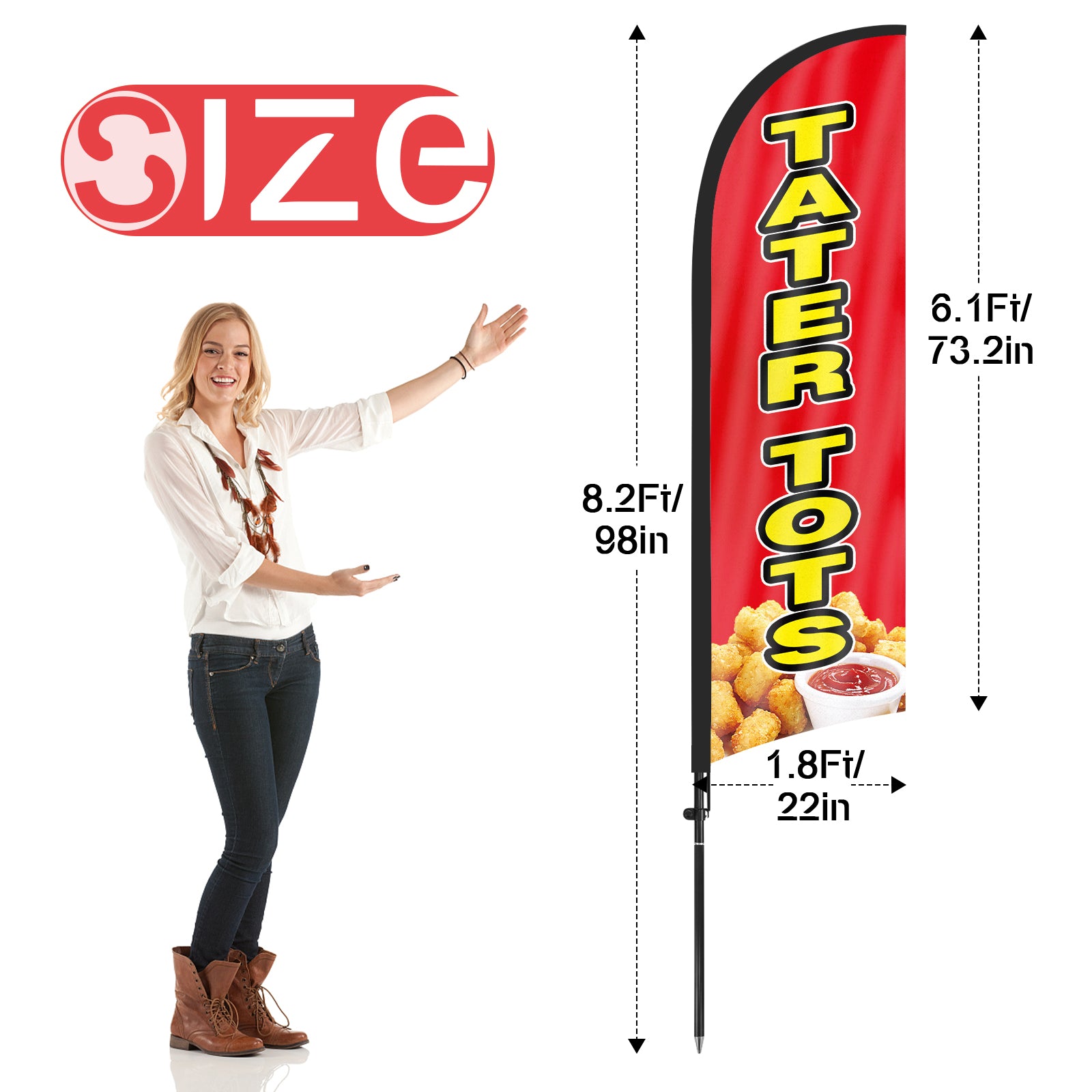 8Ft Tater Tottos Feather Flag Pole Kit