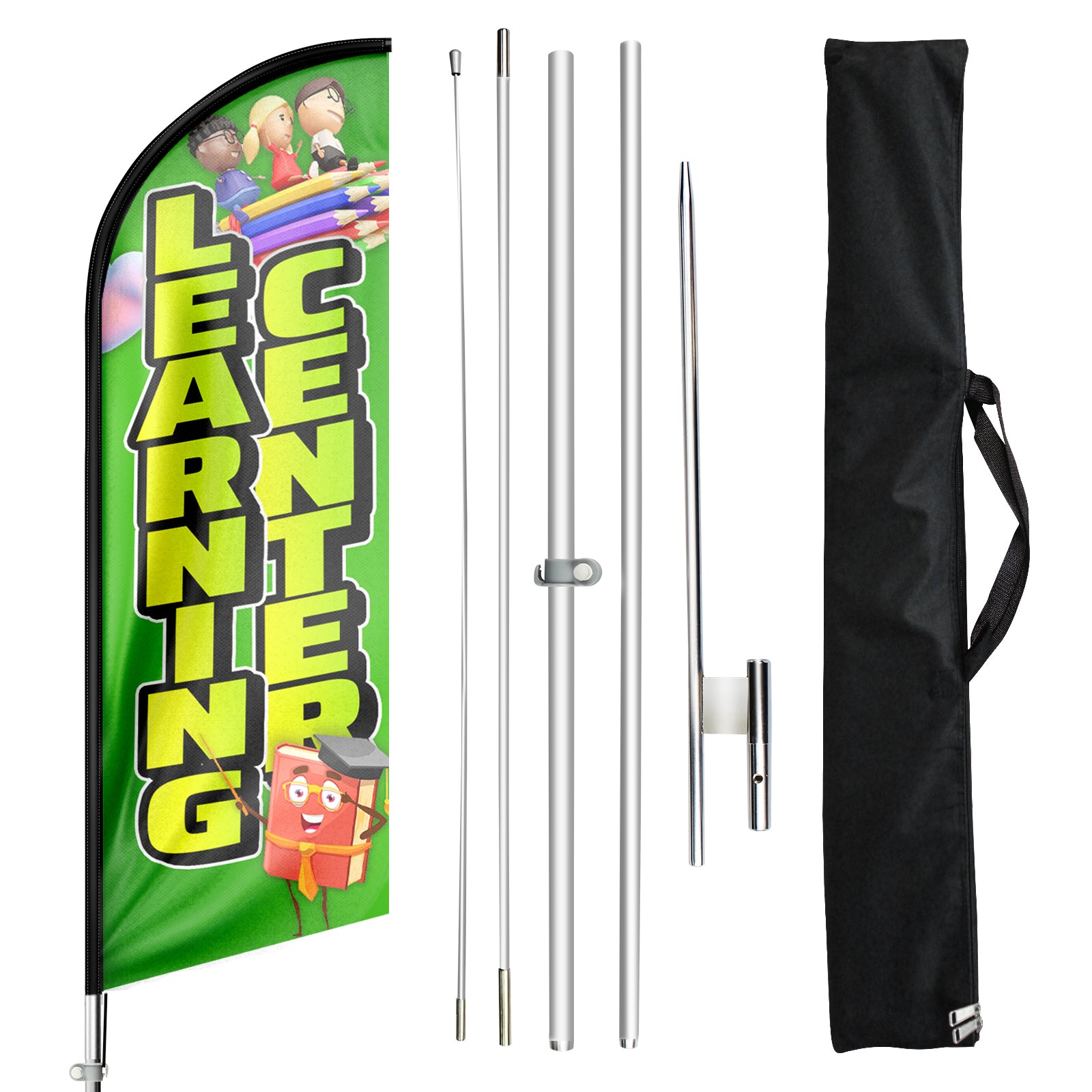 Learn Flags-11ft Learning Center Swooper Flag Feather Flag Pole Kit