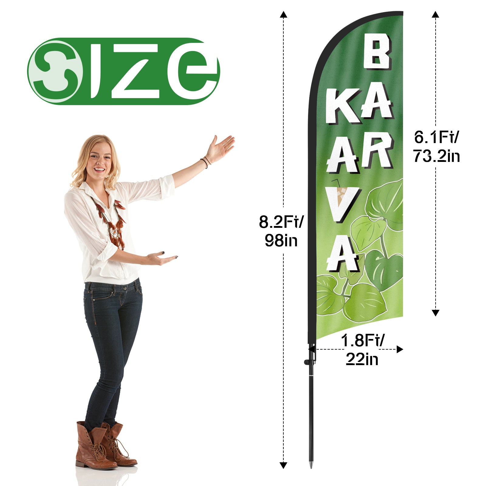 8ft Kava Bar Feather Flag Kit with Pole and Stake