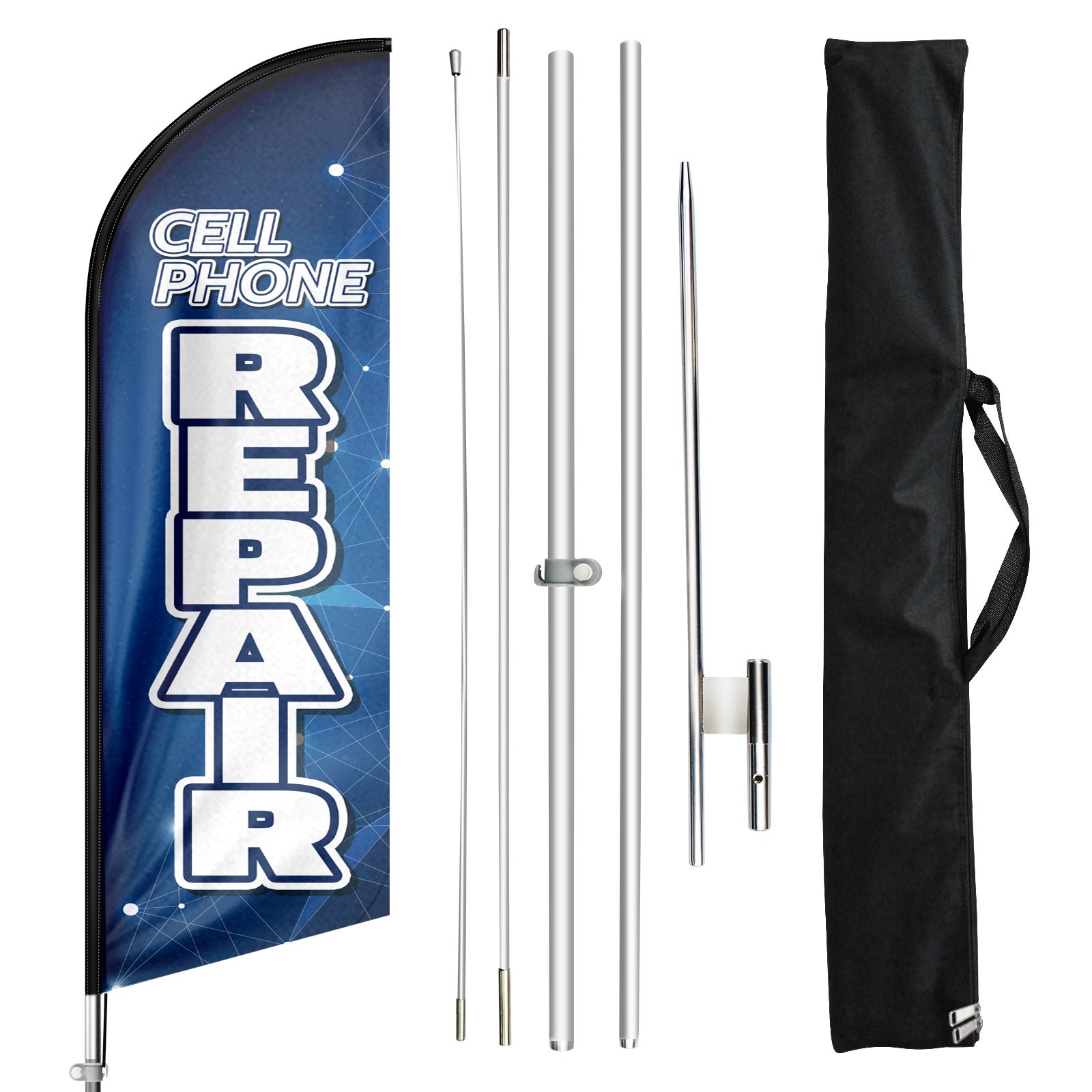 FSFLAG Cell Phone Repair Swooper Flag Feather Flag Pole Kit