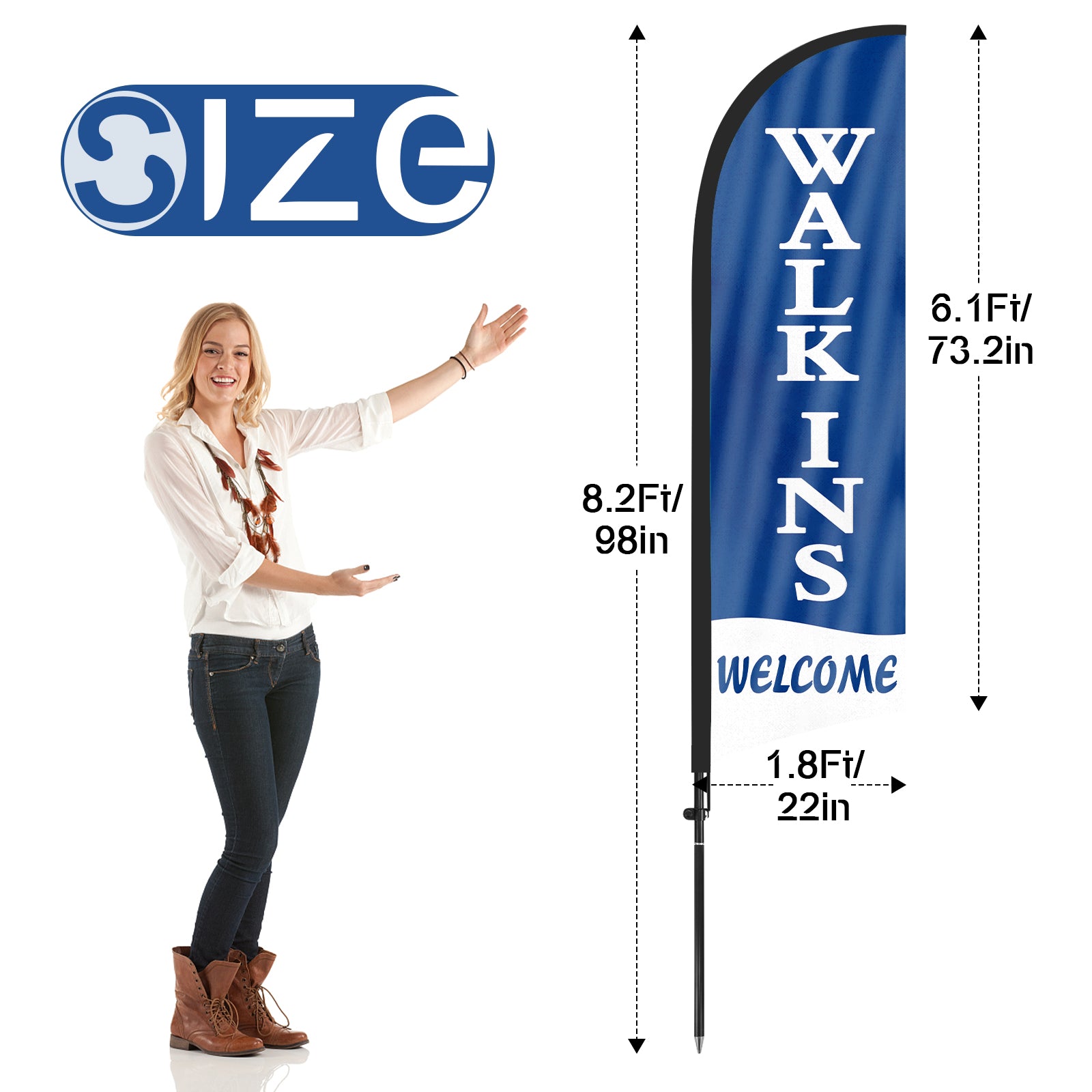 Walk Ins Welcome Sign-8ft Walk-Ins Welcome Feather Flag Pole Kit