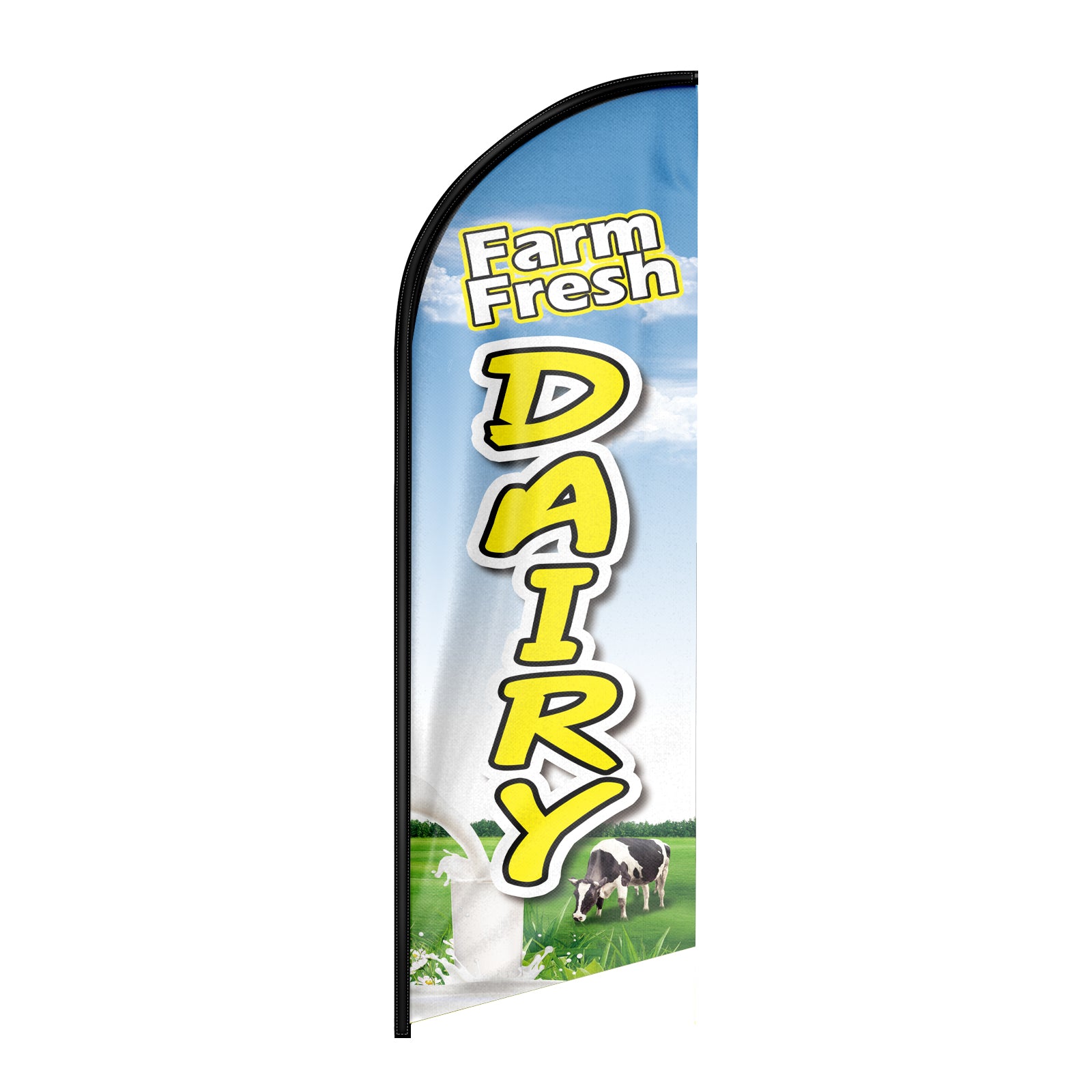 Dairy sign-8ft Dairy Feather Flag for Dairy Business（Flagpole Not Included）