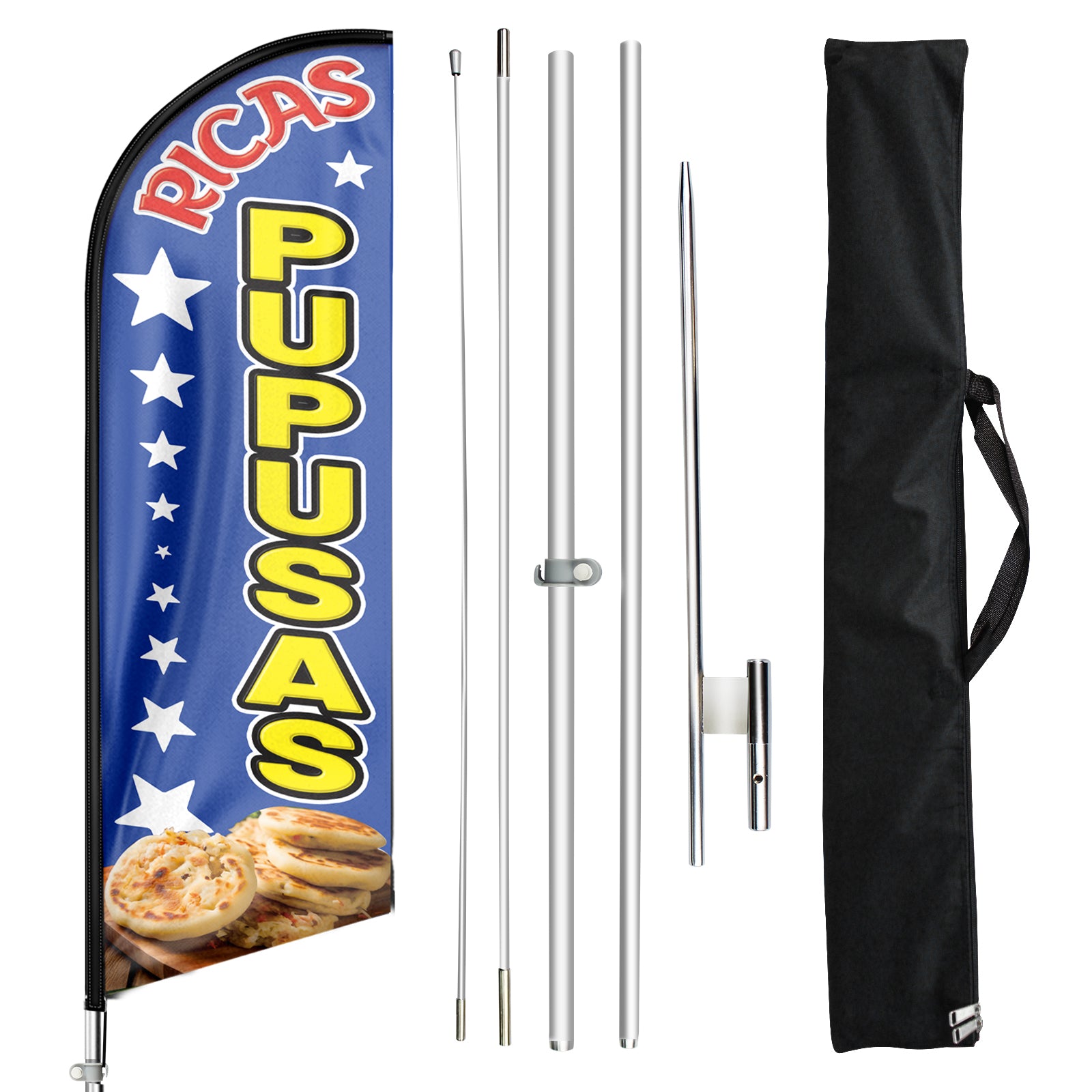 11ft Ricas Pupusas Feather Flag Pole Kit