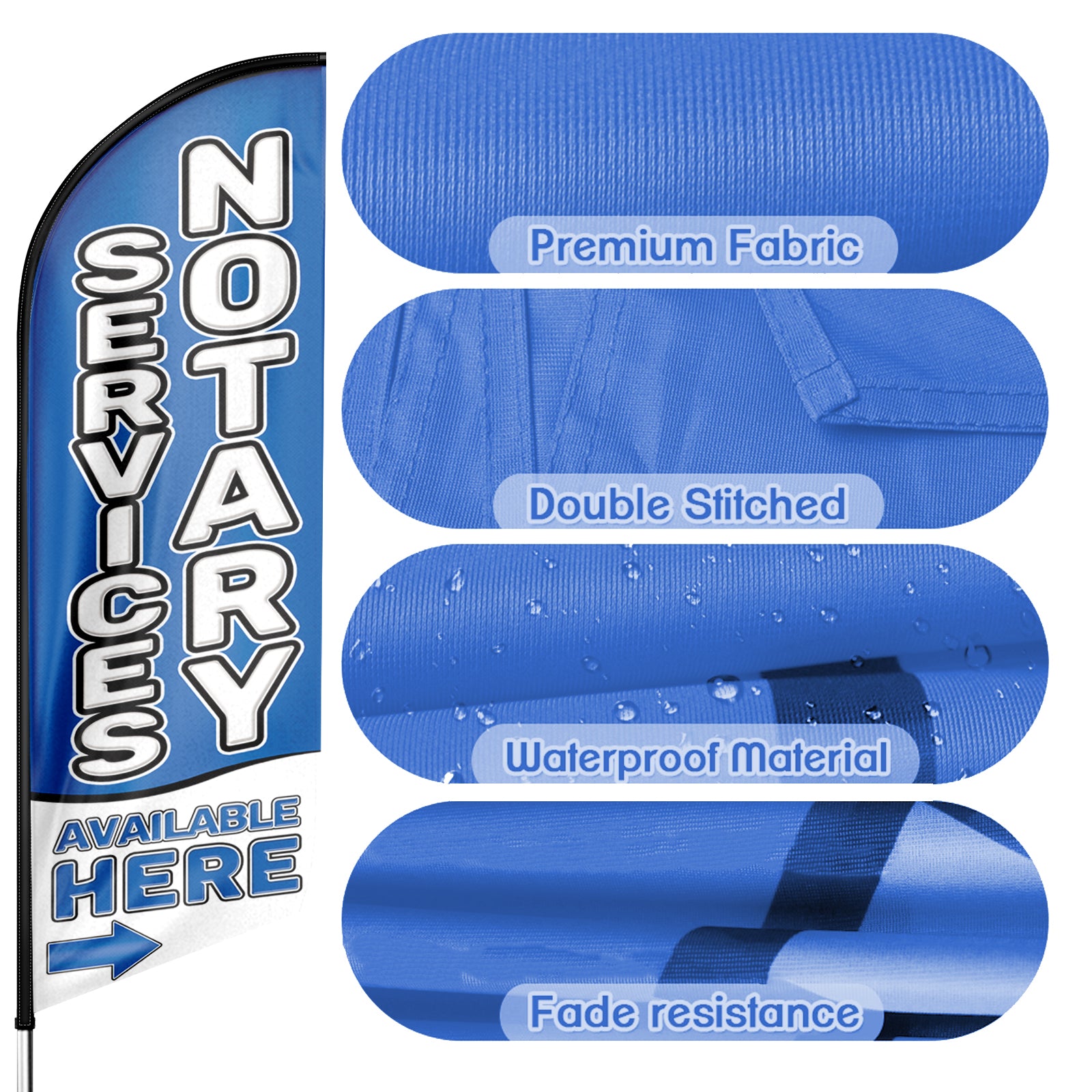 8ft Notary Services Available Here Feather Flag（Flagpole Not Included）