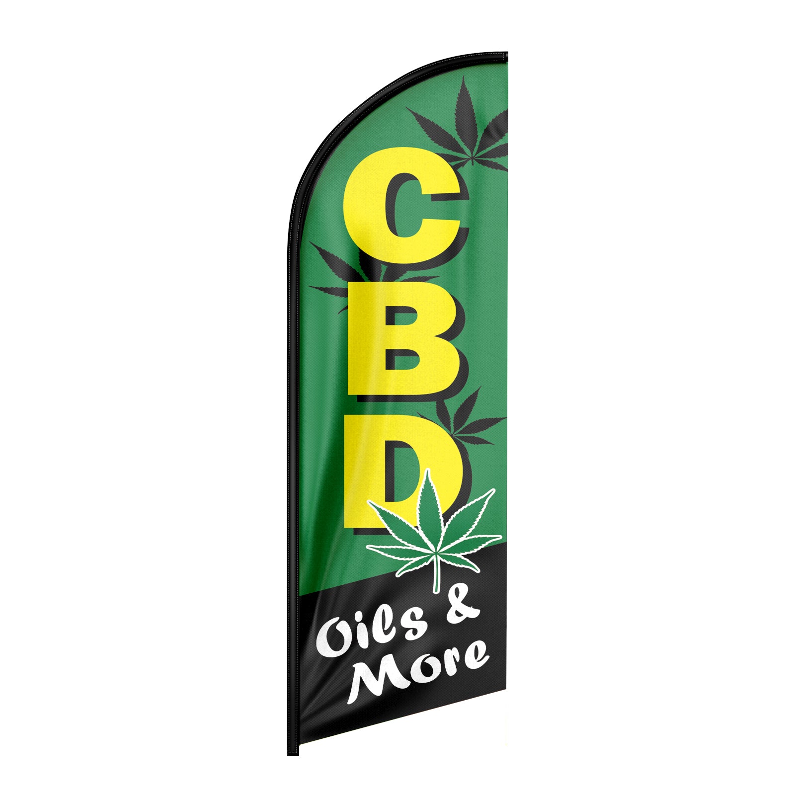 CBD Oil Feather Flag: Advertising Banner for CBD Oil Business (8ft Flagpole Not Included)