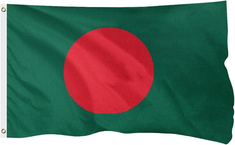 Bangladesh Bangladeshi Flag for Outside, 400D Heavy Duty Polyester, Double-Sided Printing, Quadruple Stitched Fly Hem, Fade Resistant, 2 Brass Grommets