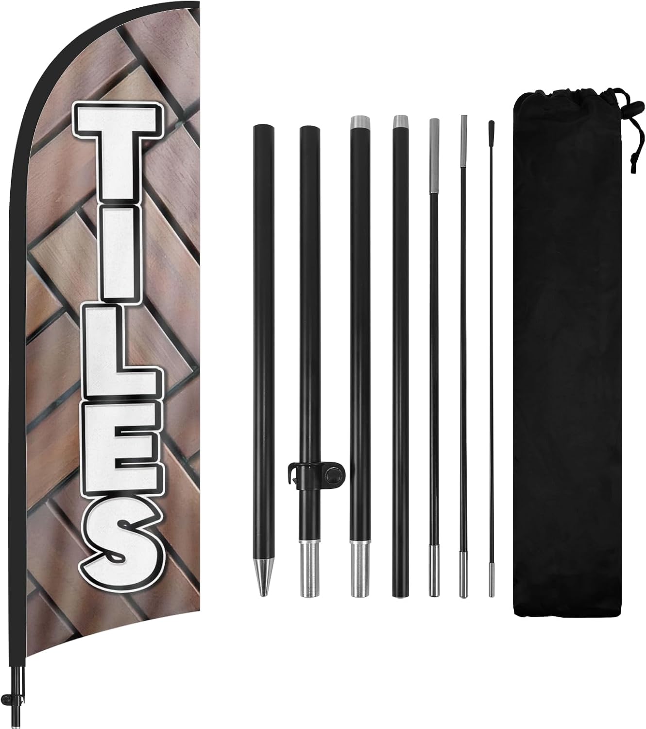 8ft Tiles Feather Flag with Pole and Stake