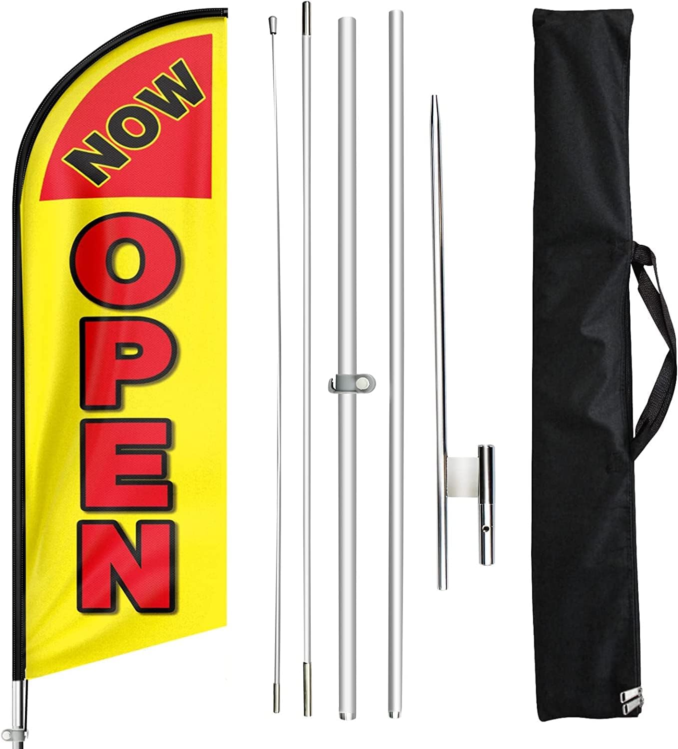 11Ft Now Open Feather Flags for Businesses-feather flag pole kit