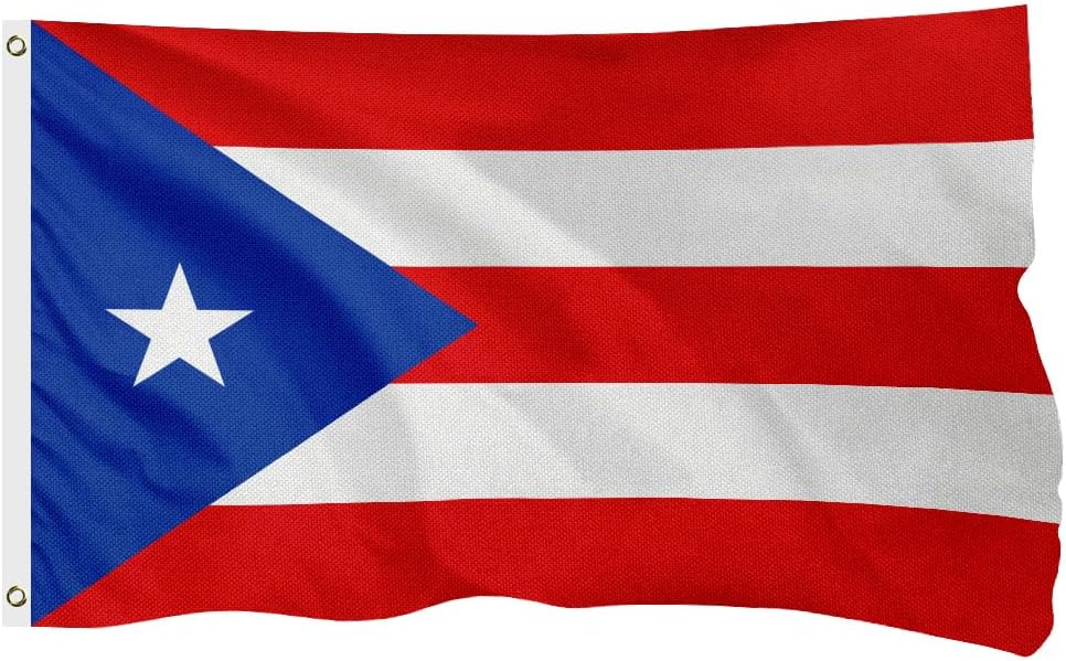 Puerto Rico Puerto Rican Flag for Outside, 400D Heavy Duty Polyester, Double-Sided Printing, Quadruple Stitched Fly Hem, Fade Resistant, 2 Brass Grommets