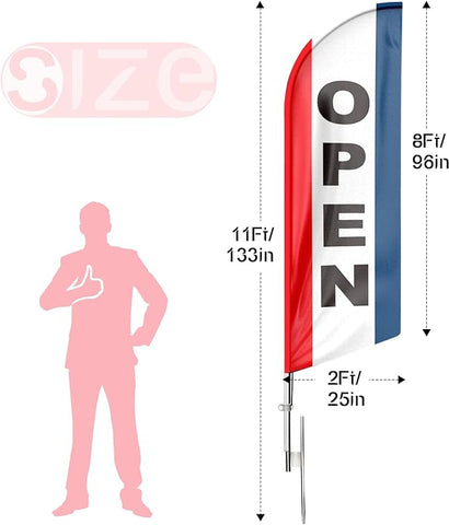 FSFLAG 11Ft Open Flags for Business-feather flag pole kit
