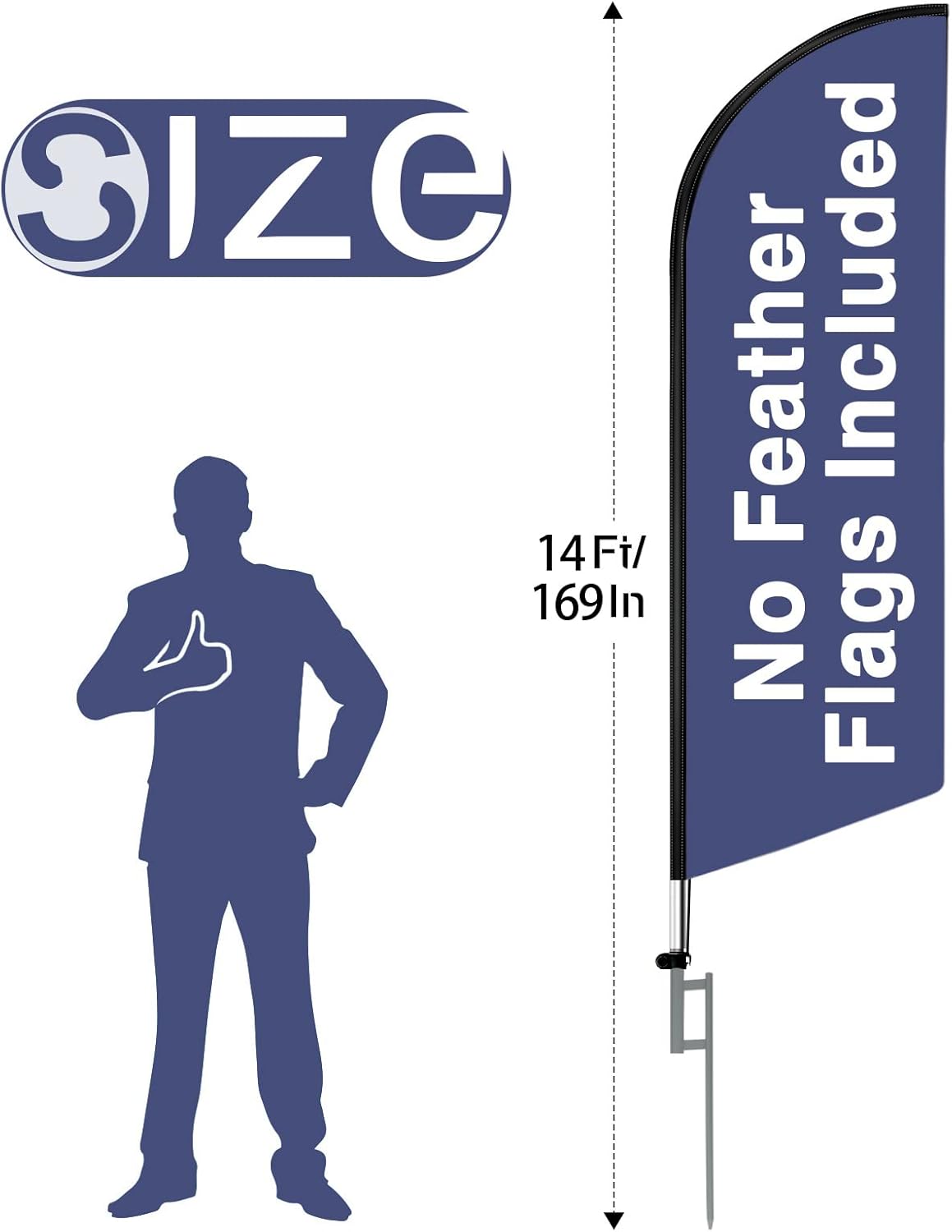 Flag Pole Hardware-14Ft FSFLAG Swooper Feather Flag Poles (4.3m)