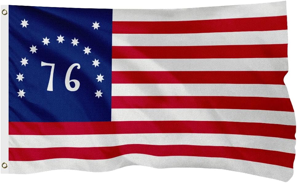 Bennington 76 Flag for Outside, 400D Heavy Duty Polyester, Double-Sided Printing, Quadruple Stitched Fly Hem, Fade Resistant, 2 Brass Grommets