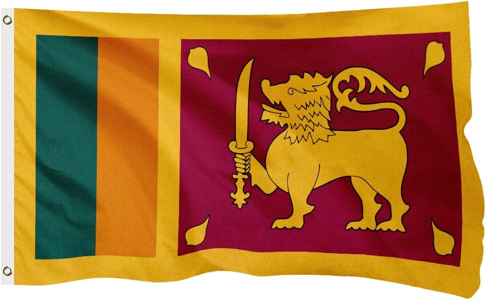 Sri Lanka Sri Lankan Flag for Outside, 400D Heavy Duty Polyester, Double-Sided Printing, Quadruple Stitched Fly Hem, Fade Resistant, 2 Brass Grommets