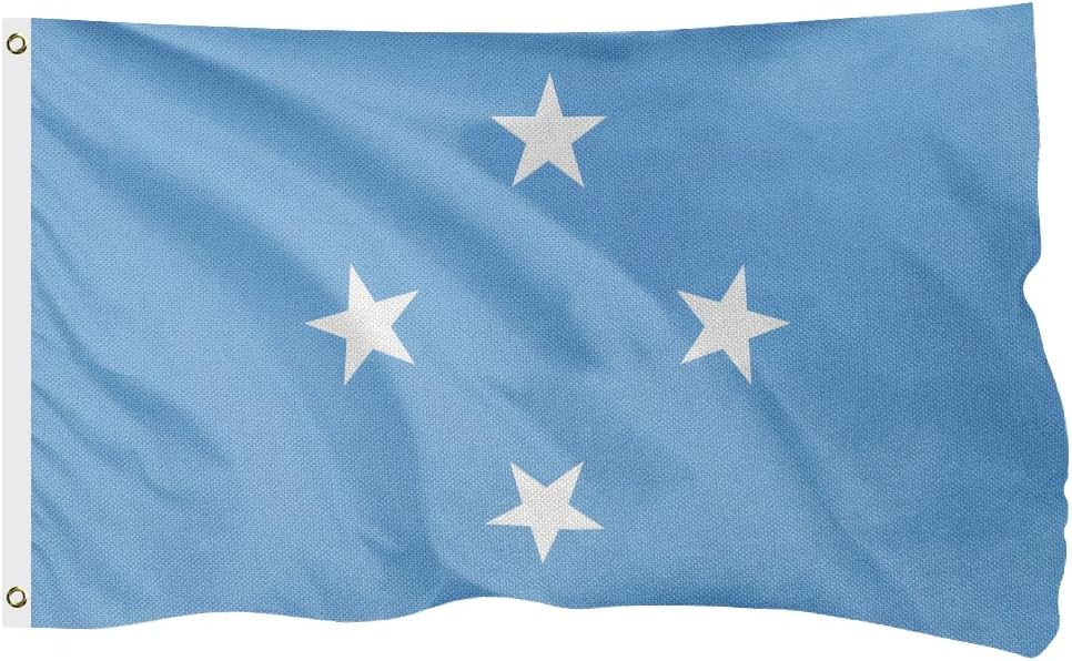 Micronesia Micronesian Flag for Outside, 400D Heavy Duty Polyester, Double-Sided Printing, Quadruple Stitched Fly Hem, Fade Resistant, 2 Brass Grommets