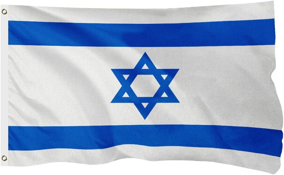 Israel Israeli Flag for Outside, 400D Heavy Duty Polyester, Double-Sided Printing, Quadruple Stitched Fly Hem, Fade Resistant, 2 Brass Grommets