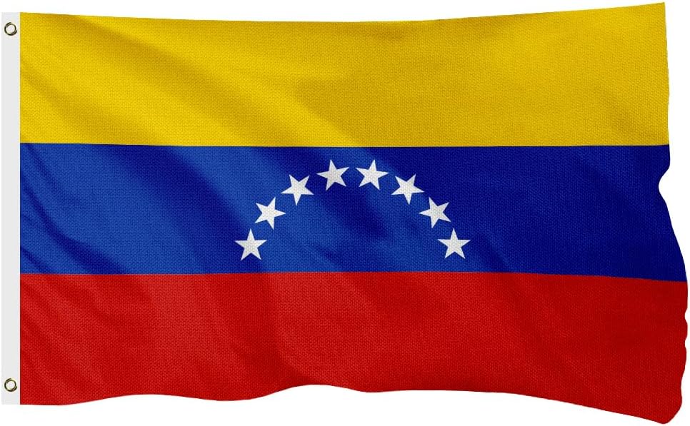 Venezuela Venezuelan Flag for Outside, 400D Heavy Duty Polyester, Double-Sided Printing, Quadruple Stitched Fly Hem, Fade Resistant, 2 Brass Grommets