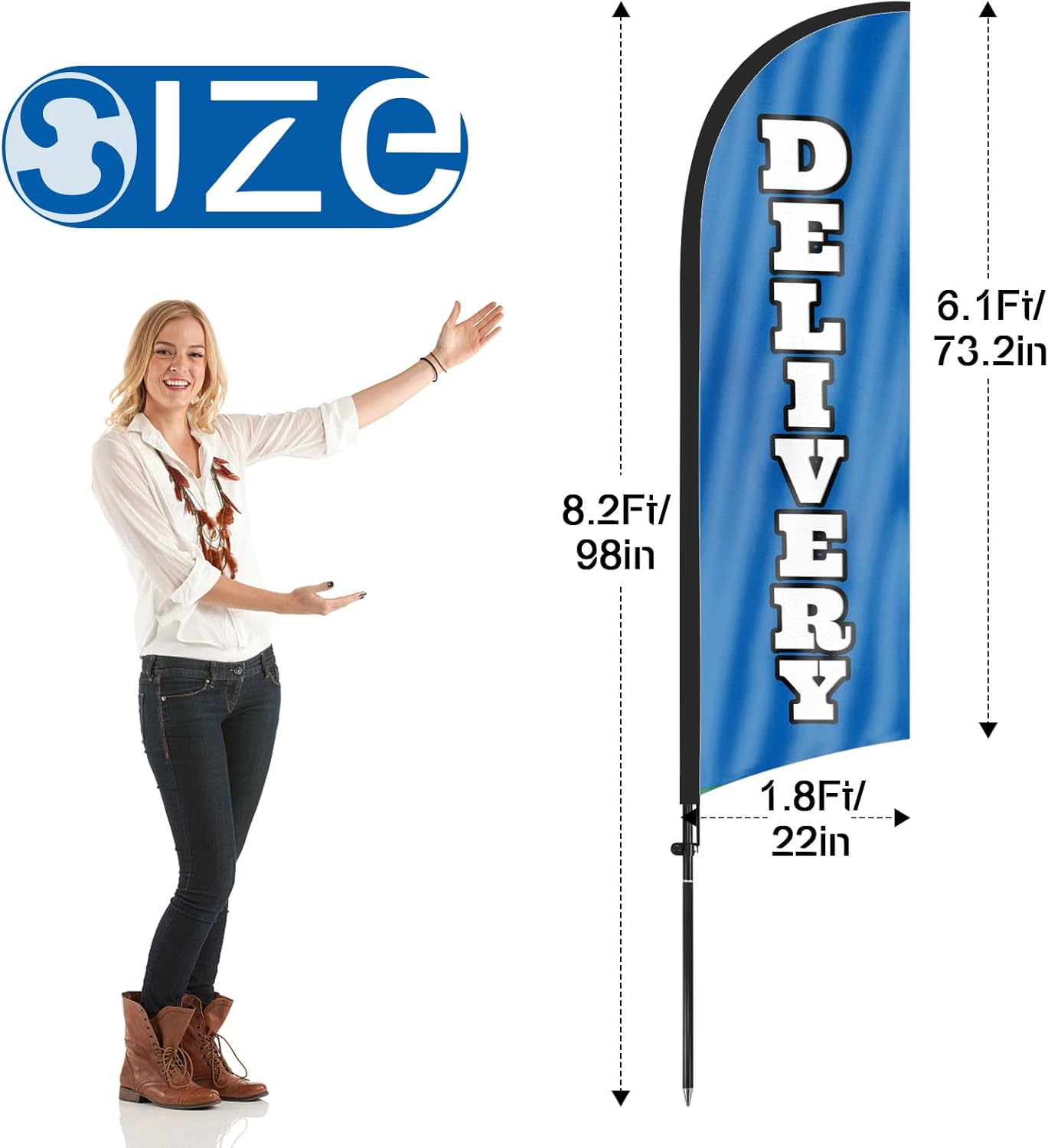 Delivery Sign-8ft Delivery Feather Flag for Delivery Business
