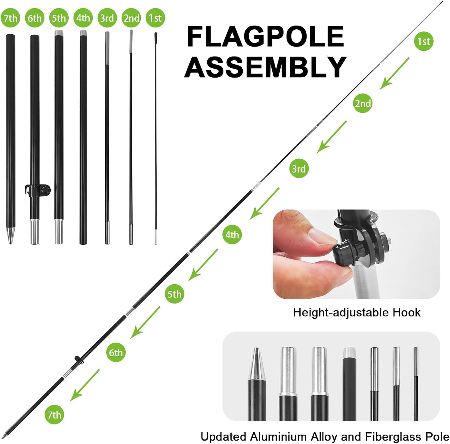 8ft Enchiladas Feather Flag Pole Kit