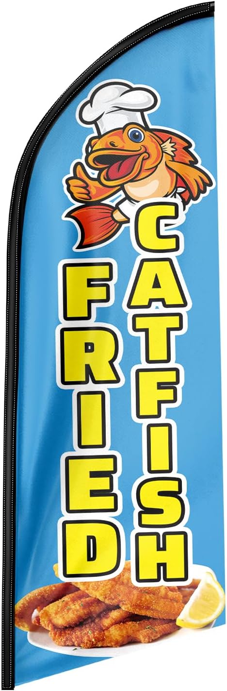 Fried Catfish Feather Flag - 8ft