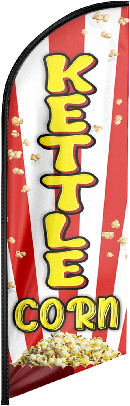 8ft Kettle Corn Feather Flag - Promote Your Kettle Corn Business!
