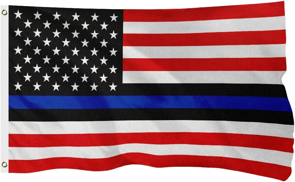 Blue Lives Matter Flag for Outside, 400D Heavy Duty Polyester, Double-Sided Printing, Quadruple Stitched Fly Hem, Fade Resistant, 2 Brass Grommets