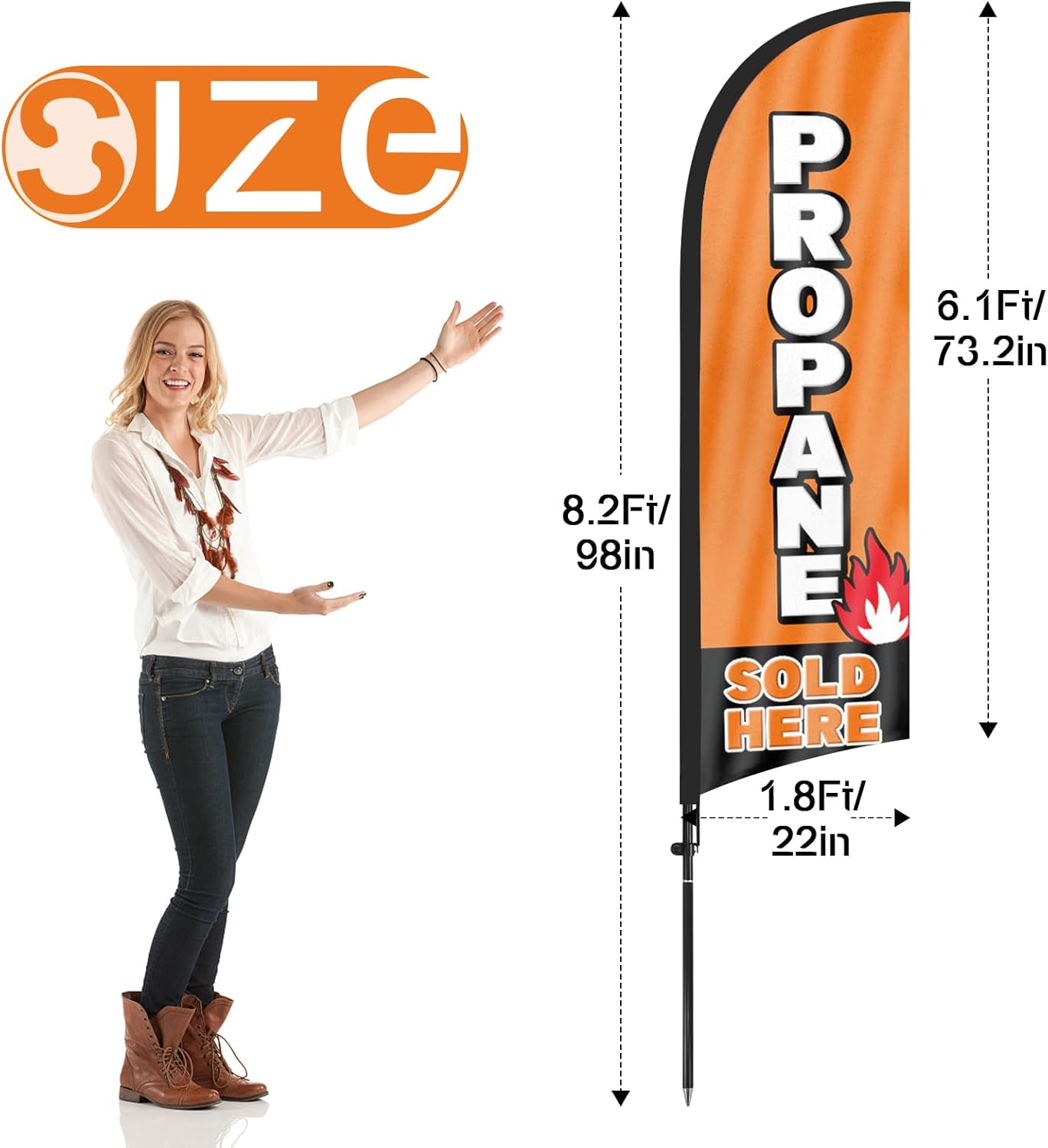 8ft Propane Sold Here Feather Flag Pole Kit