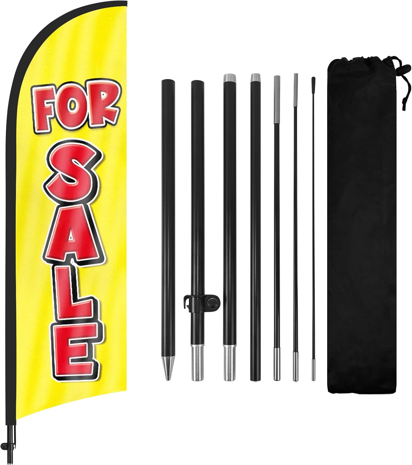 8FT For Sale Yellow Feather Flags with Pole and Ground Stake