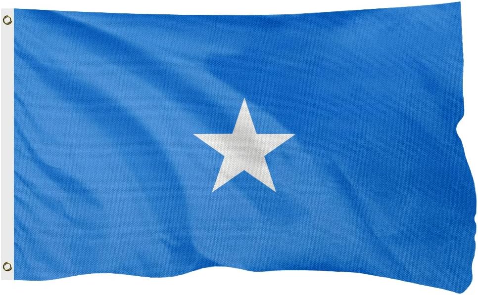 Somalia Somalian Flag for Outside, 400D Heavy Duty Polyester, Double-Sided Printing, Quadruple Stitched Fly Hem, Fade Resistant, 2 Brass Grommets