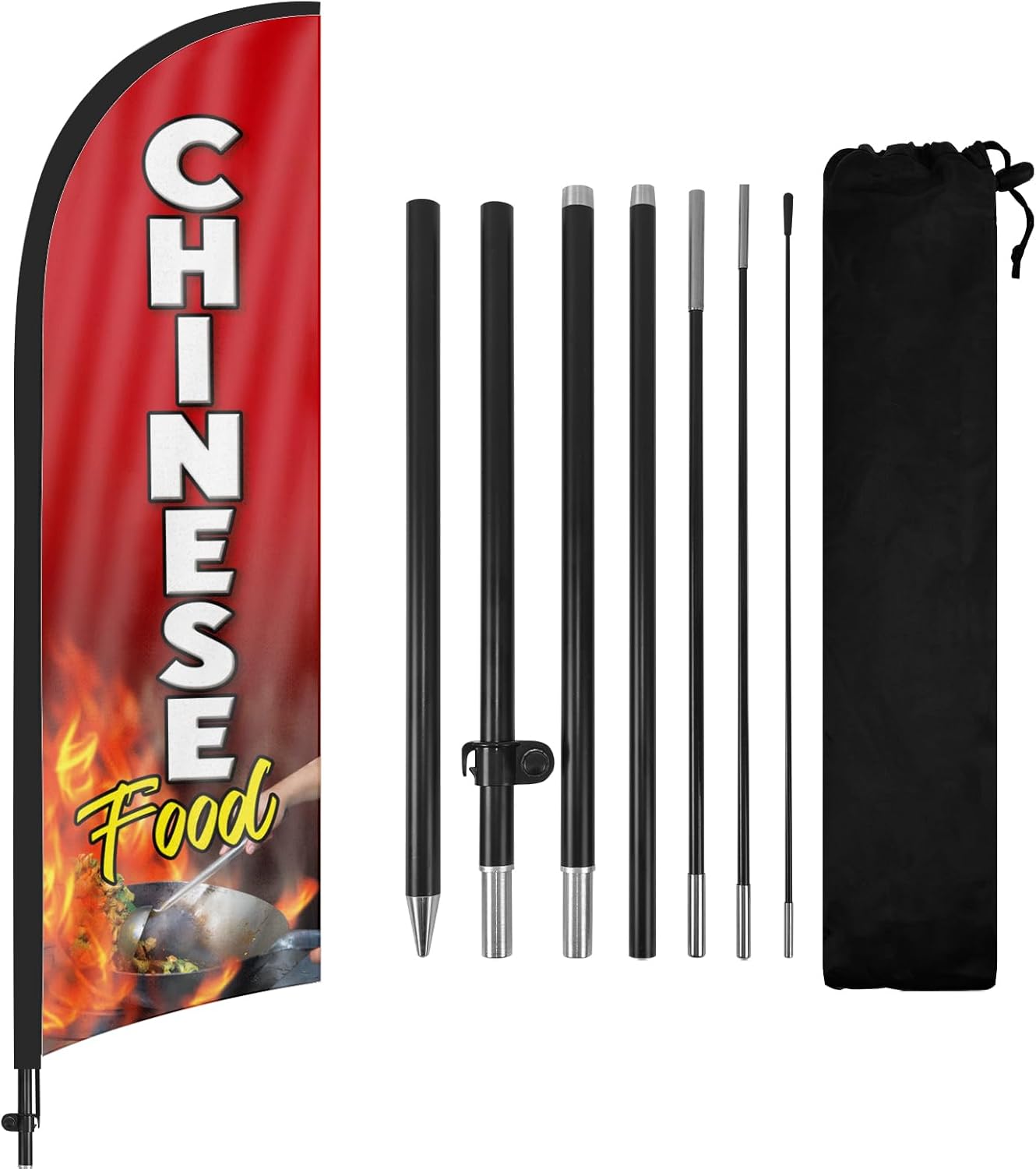 8ft Chinese Food 1 Feather Flag with Pole and Stake