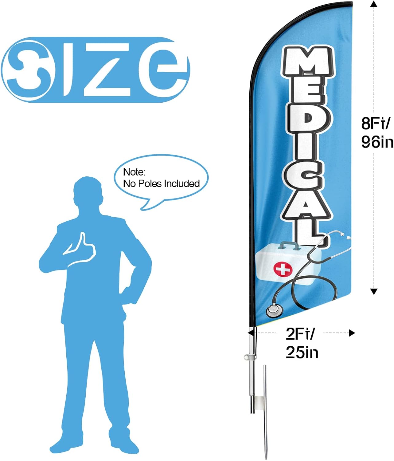 Medical Sign-8ft Medical Feather Flag for Medical Business（Flagpole Not Included）
