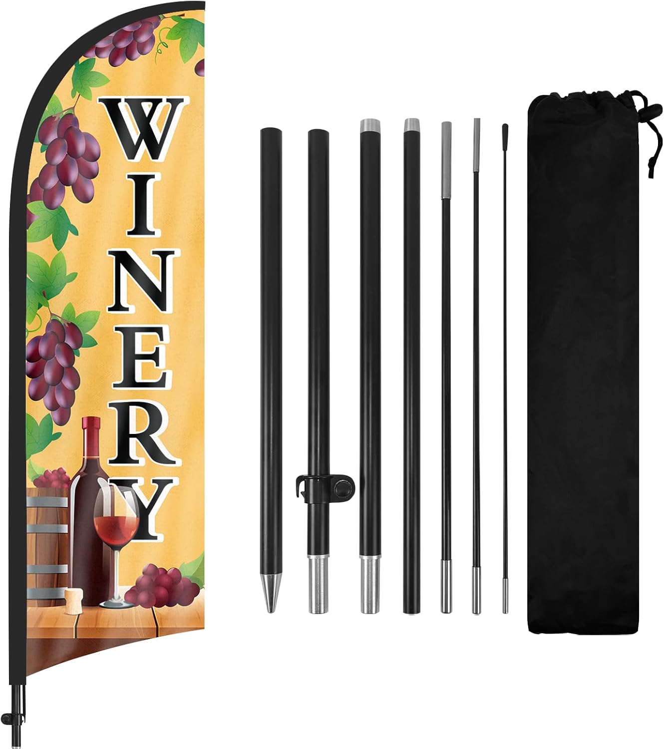 8ft Winery Feather Flag with Pole and Stake