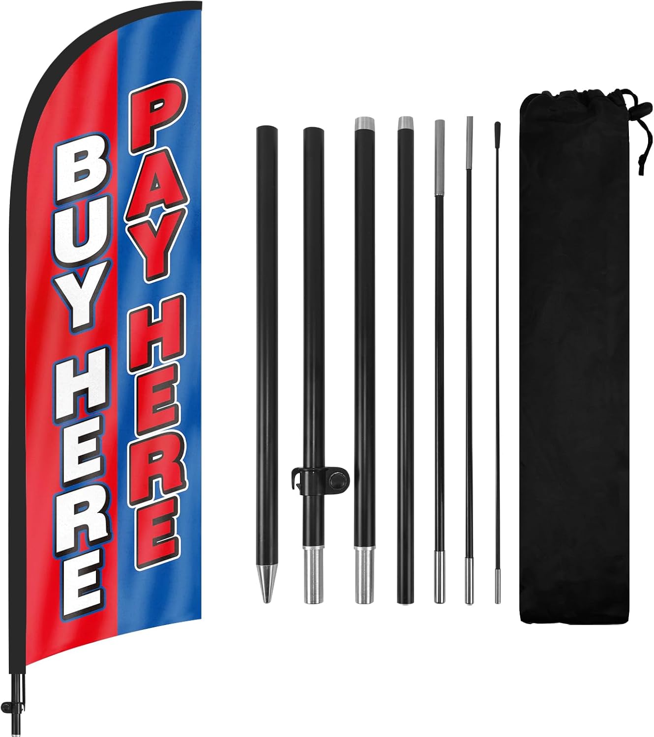 8ft Buy Here Pay Here Feather Flag Pole Kit