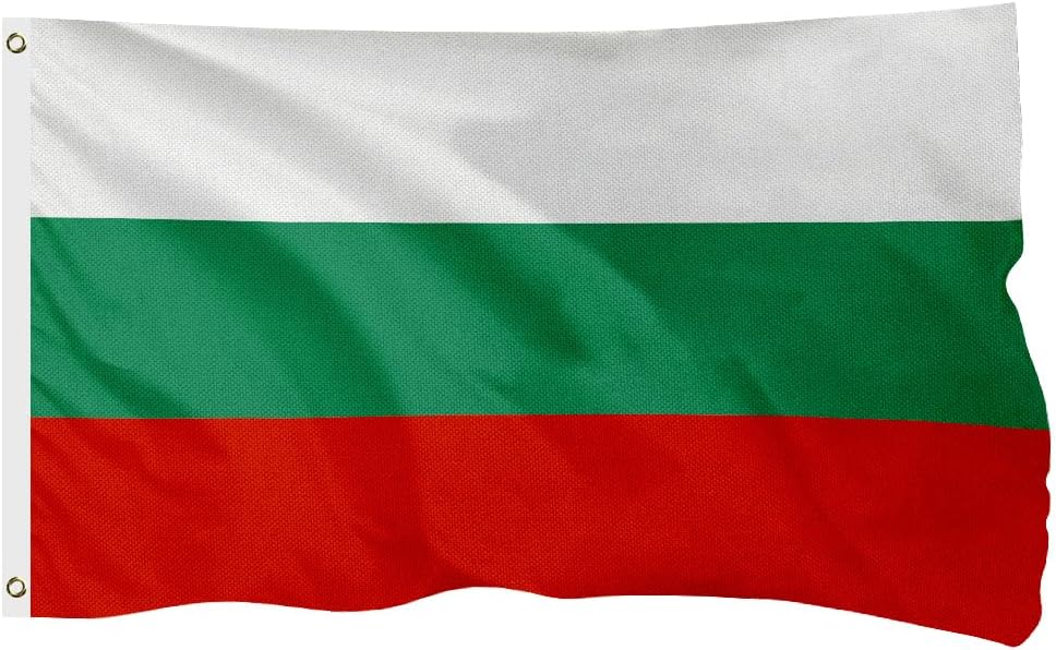 Bulgaria Flag for Outside, 400D Heavy Duty Polyester, Double-Sided Printing, Quadruple Stitched Fly Hem, Fade Resistant, 2 Brass Grommets