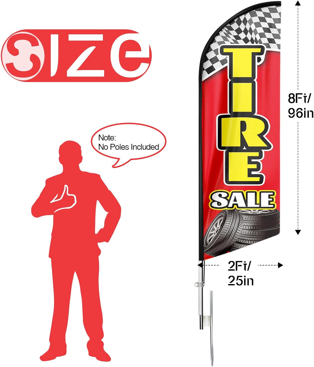 Tire Signs For Sale-New and Used Tires Feather Flag (Flagpole Not Included）