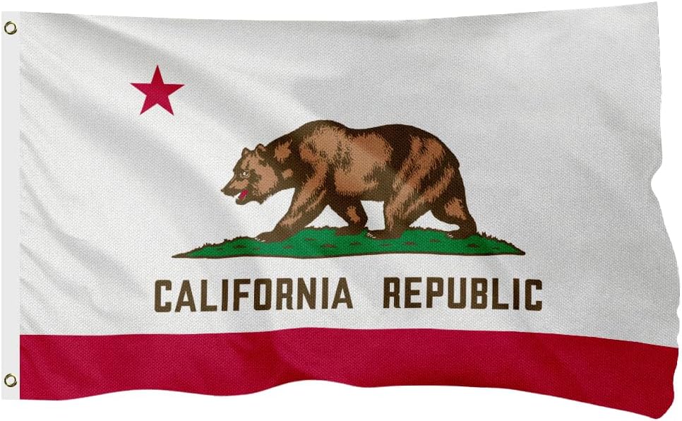 California State Flag for Outside, 400D Heavy Duty Polyester, Double-Sided Printing, Quadruple Stitched Fly Hem, Fade Resistant, 2 Brass Grommets