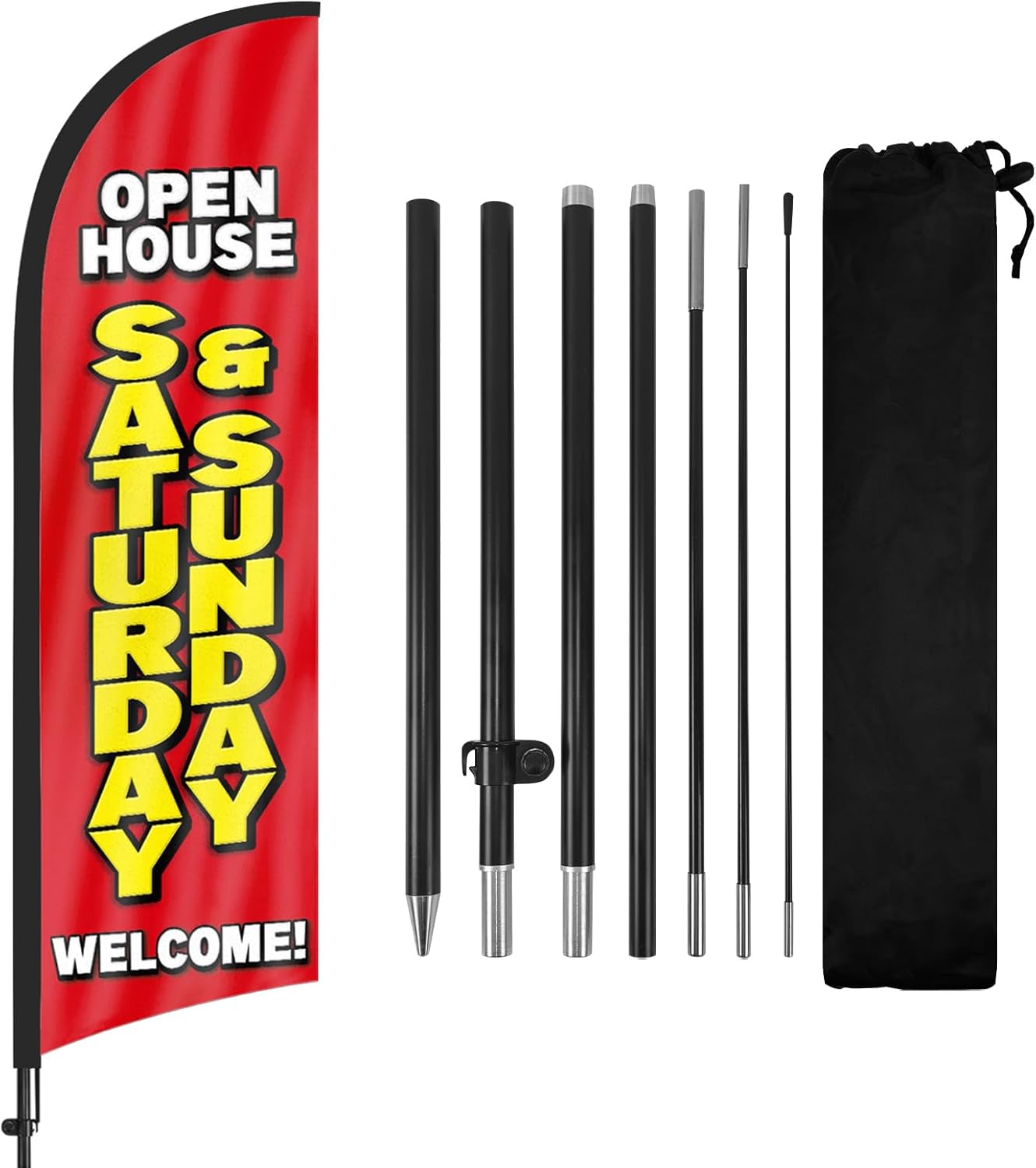 8Ft Open House Saturday&Sunday Swooper Flag Feather Flag Pole Kit