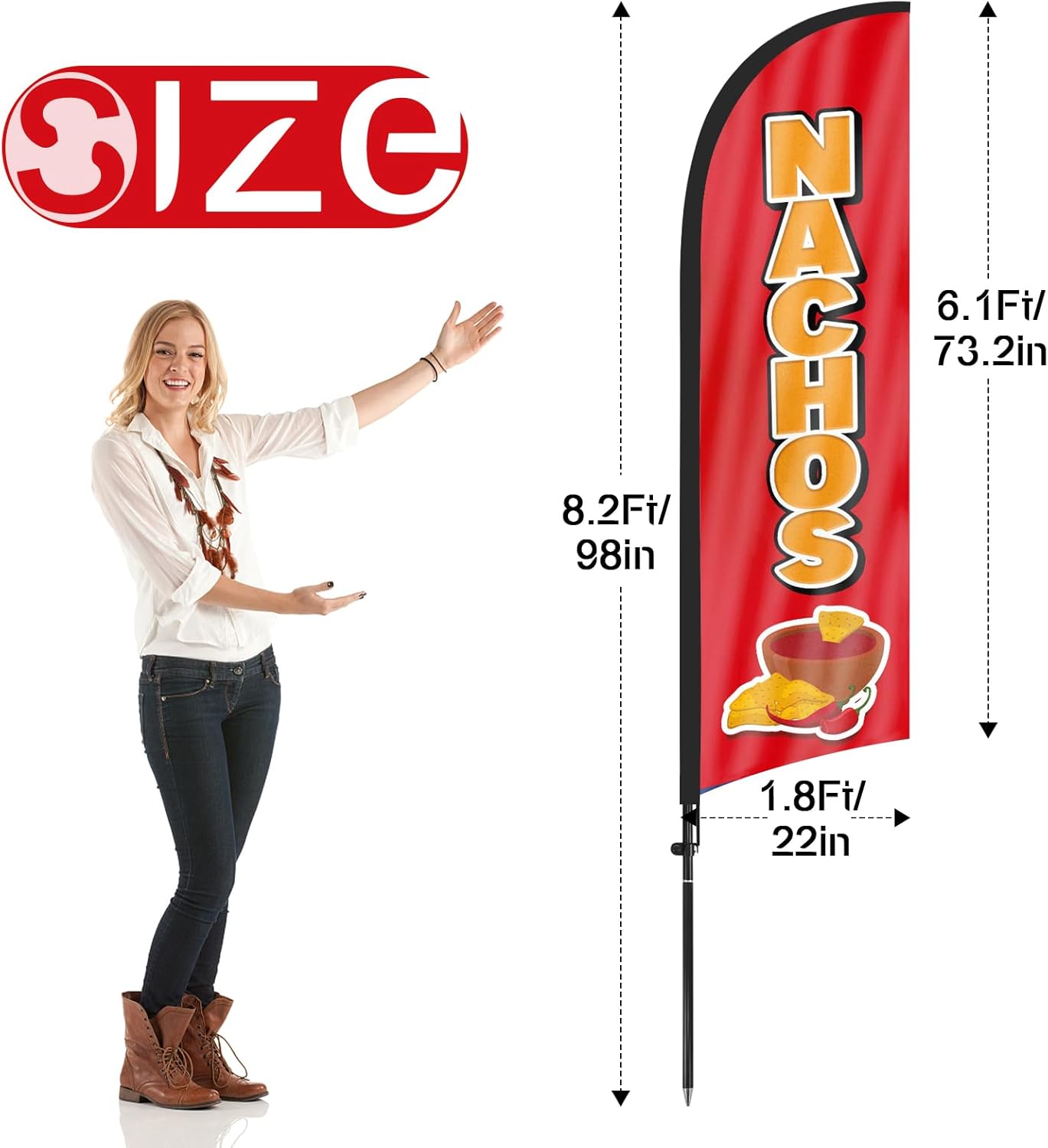 8Ft Nachos Feather Flag Pole Kit