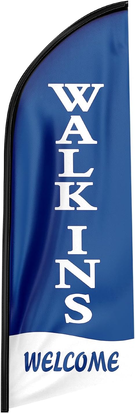 Walk Ins Welcome Sign-8ft Walk-Ins Welcome Feather Flag – FSFlag